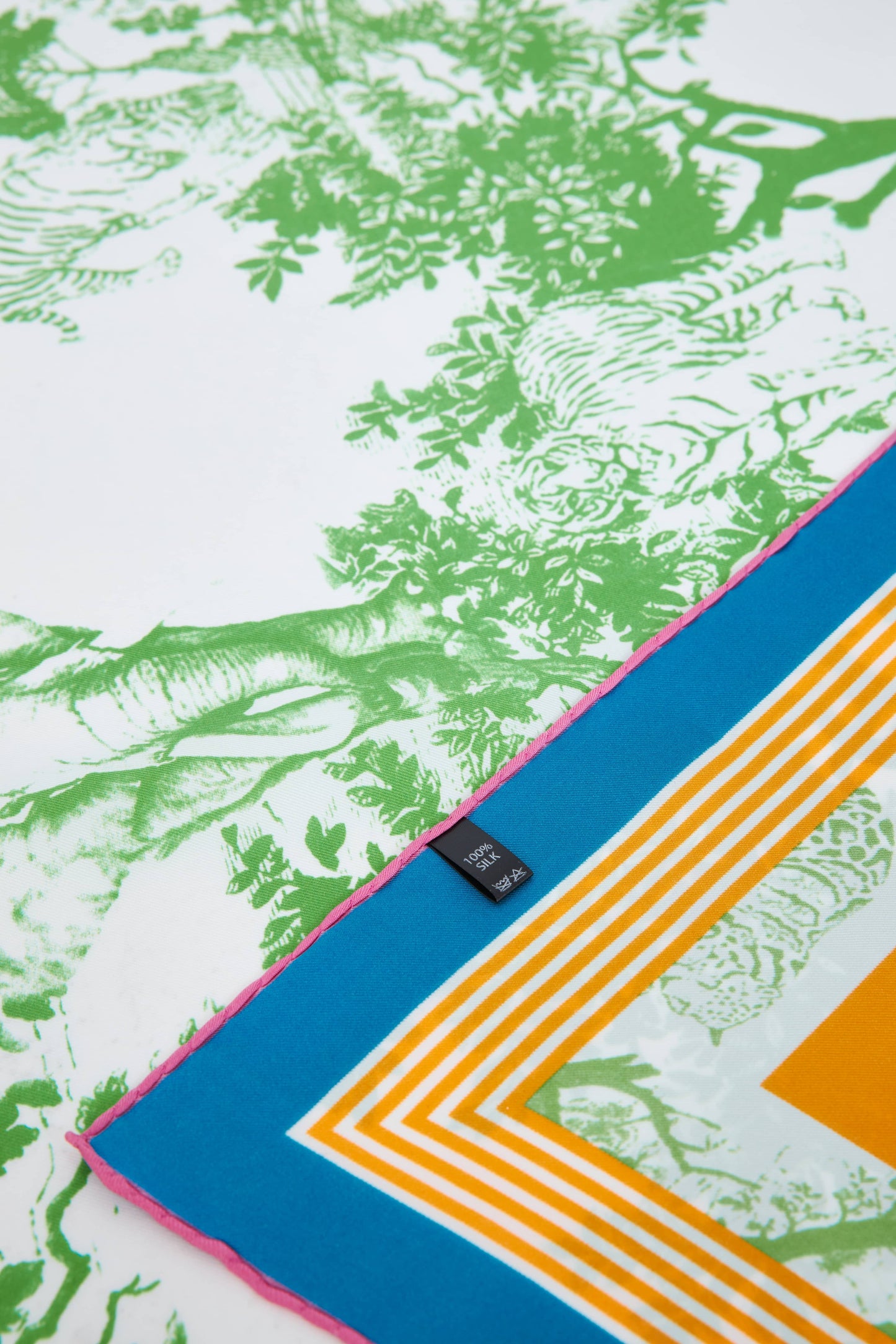 Green silk scarf “Breeze of Safari”