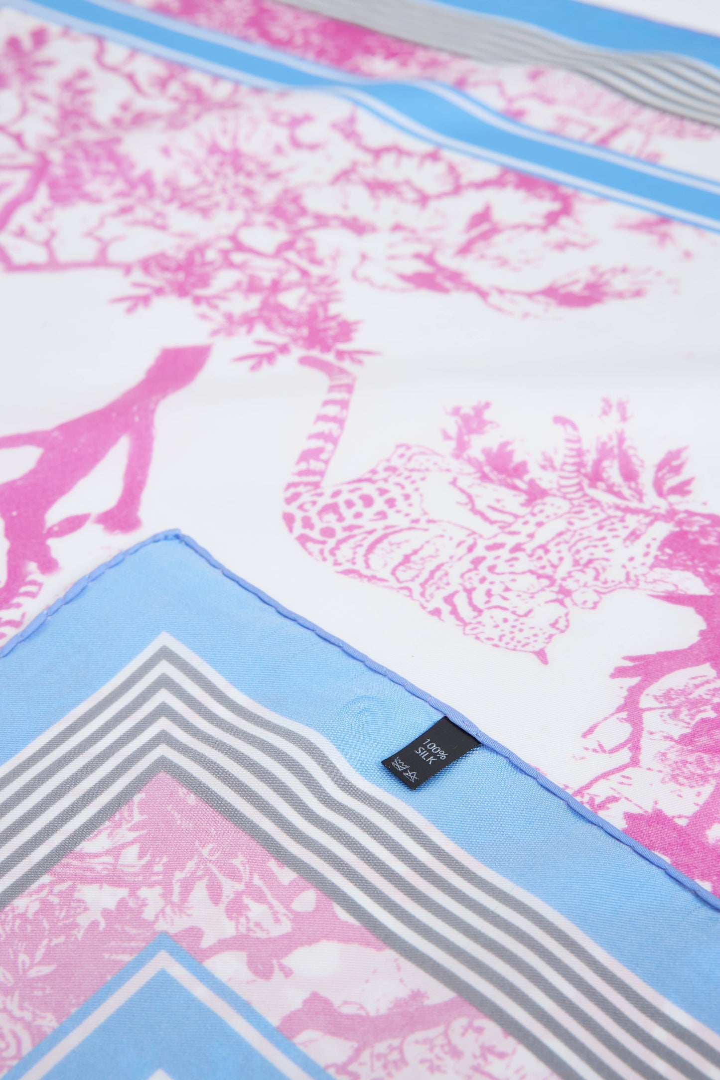 Pink silk scarf "Breeze of Safari”
