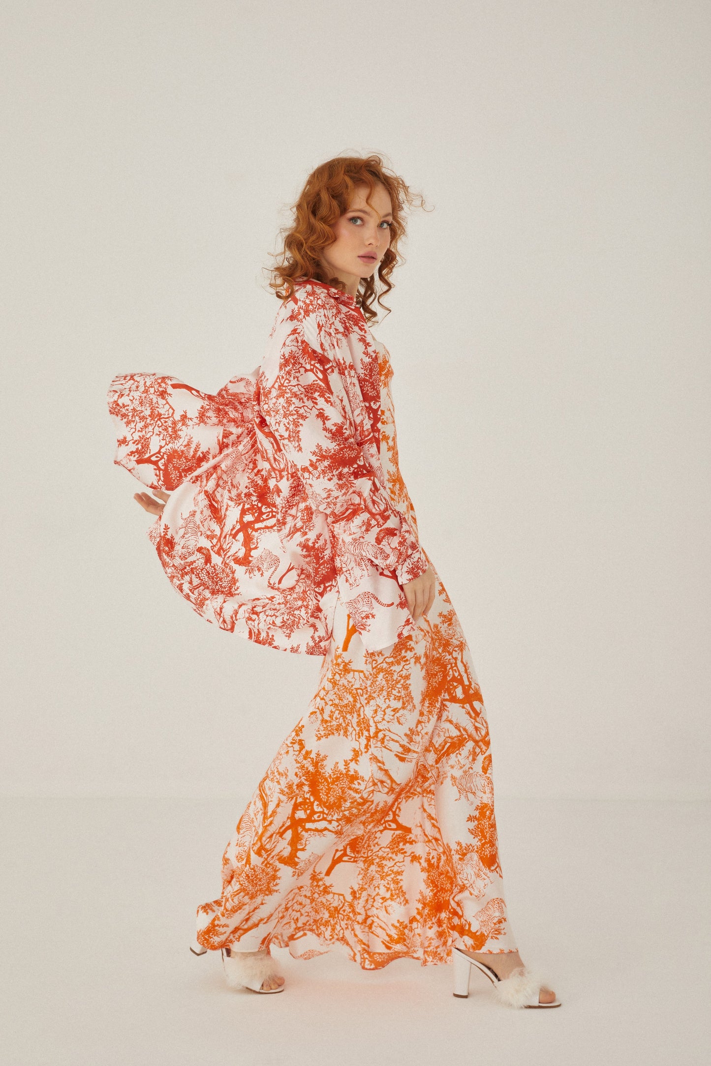 Silk Dress Orange Breeze of Safari