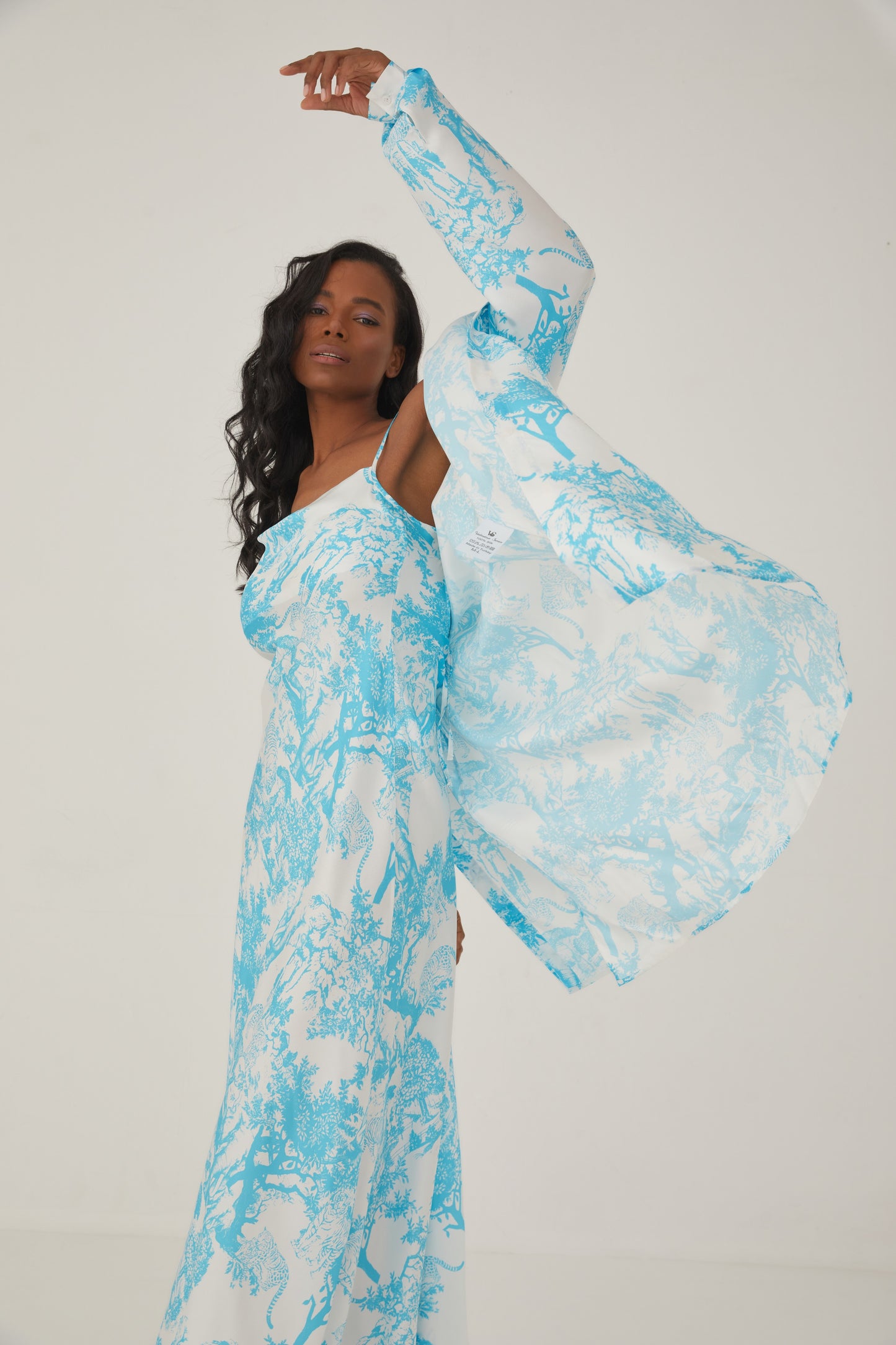 Silk Dress Sky Blue Breeze of Safari