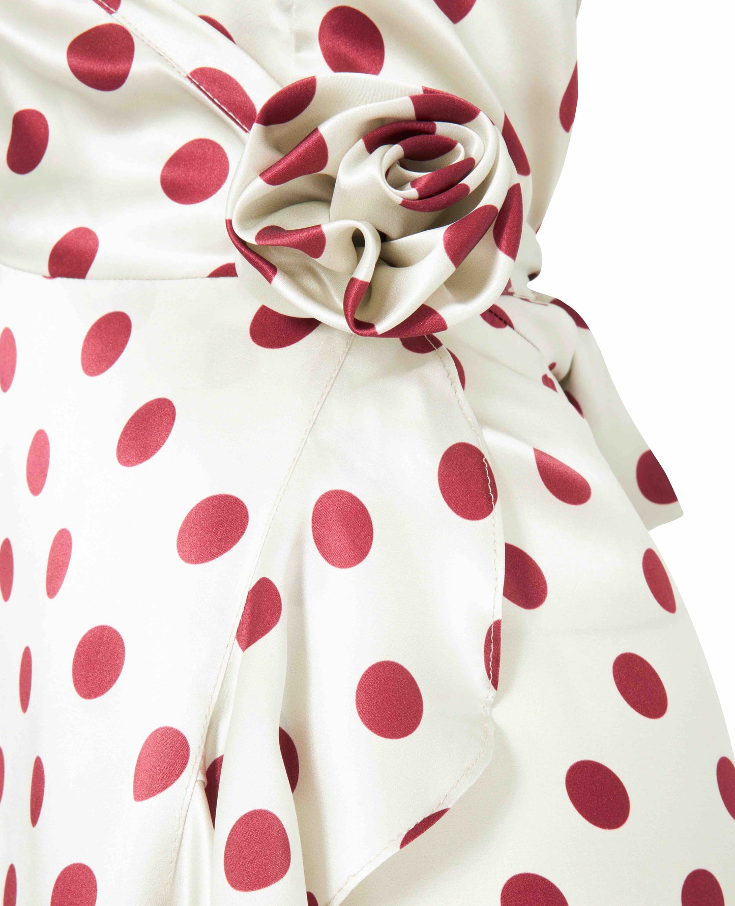 Polka Dot Silk Dress with Tie Waist