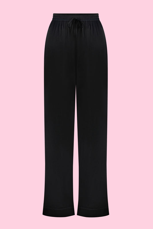 Black Silk Trousers with pockets