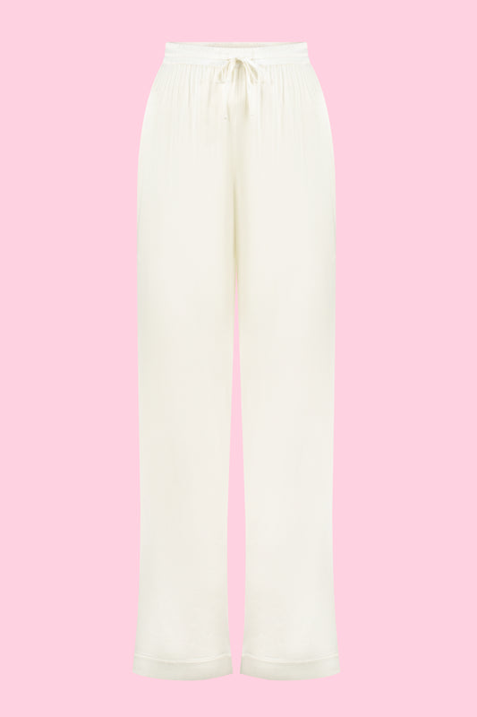 White Silk Trousers