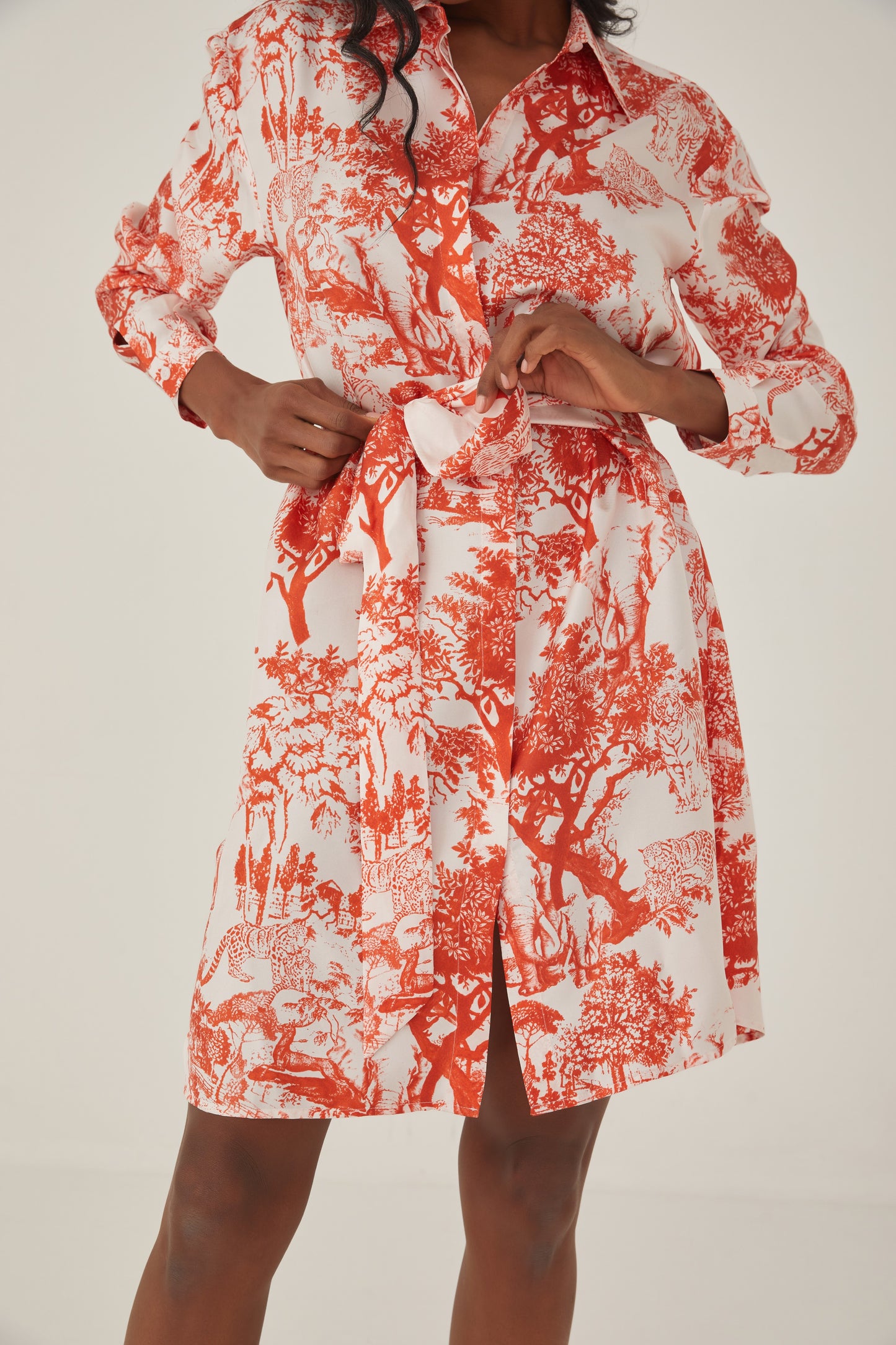 Silk Dress Shirt Red Breeze of Safari