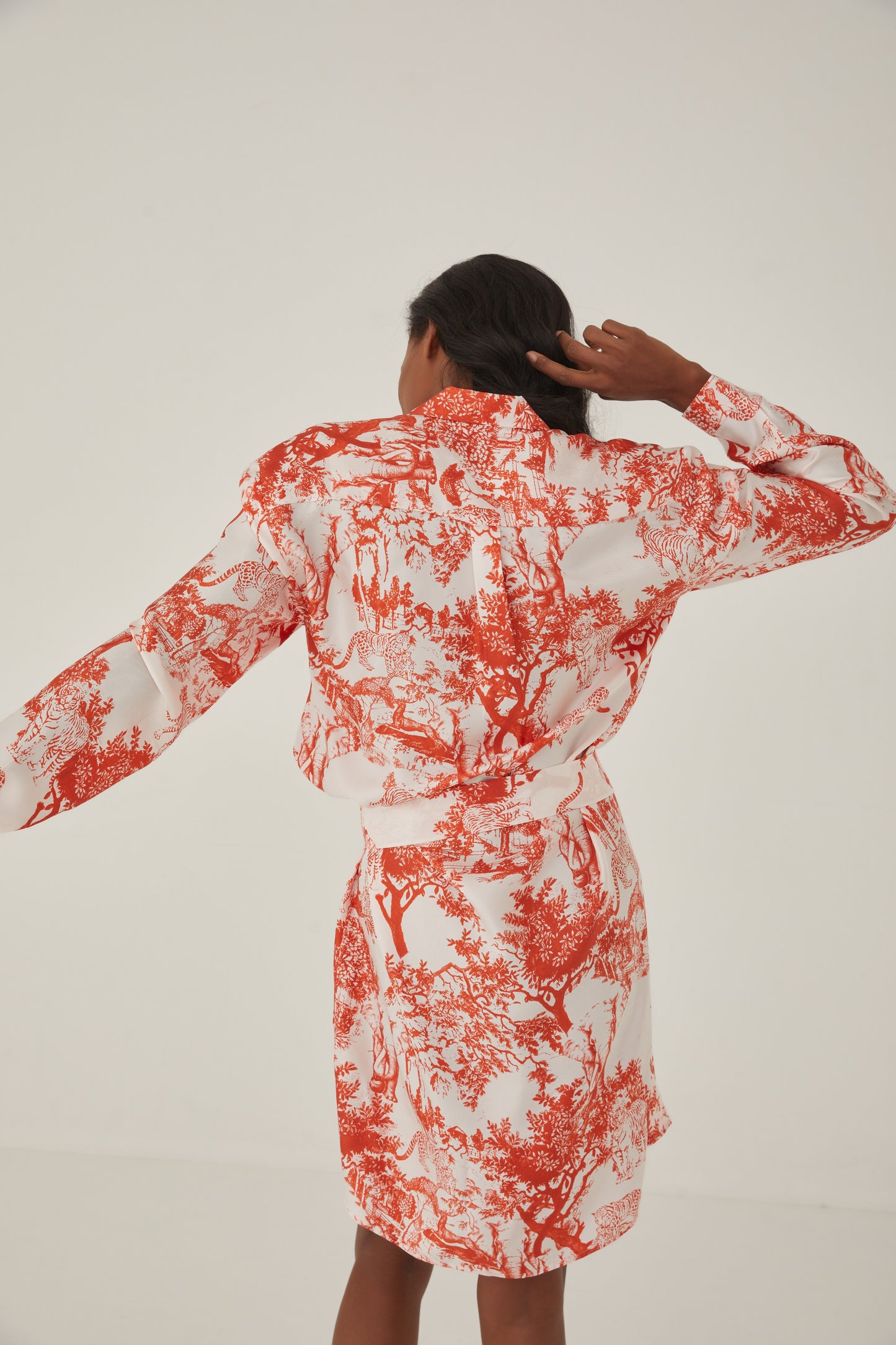Silk Dress Shirt Red Breeze of Safari