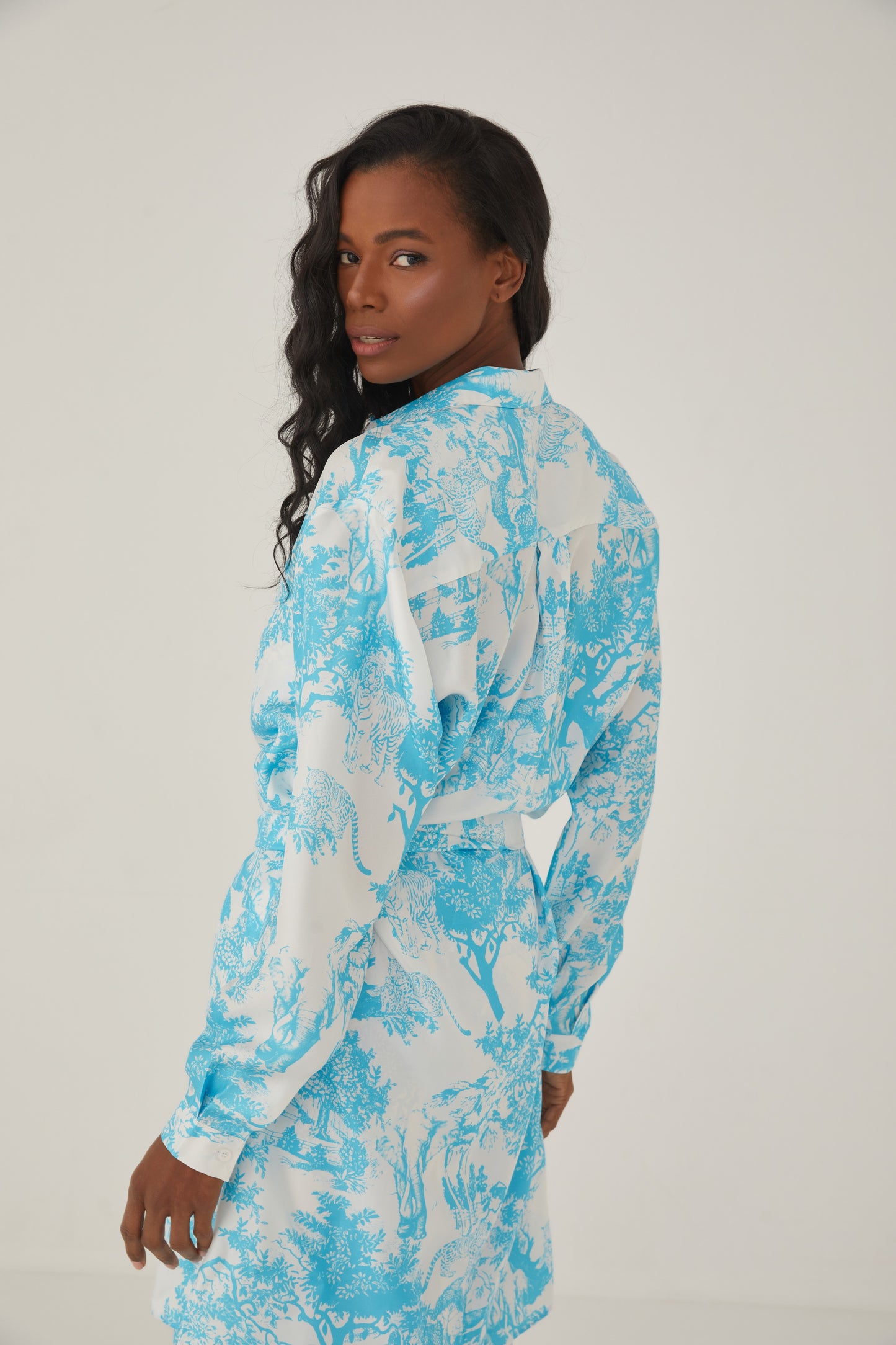 Silk Dress Shirt Sky Blue Breeze of Safari