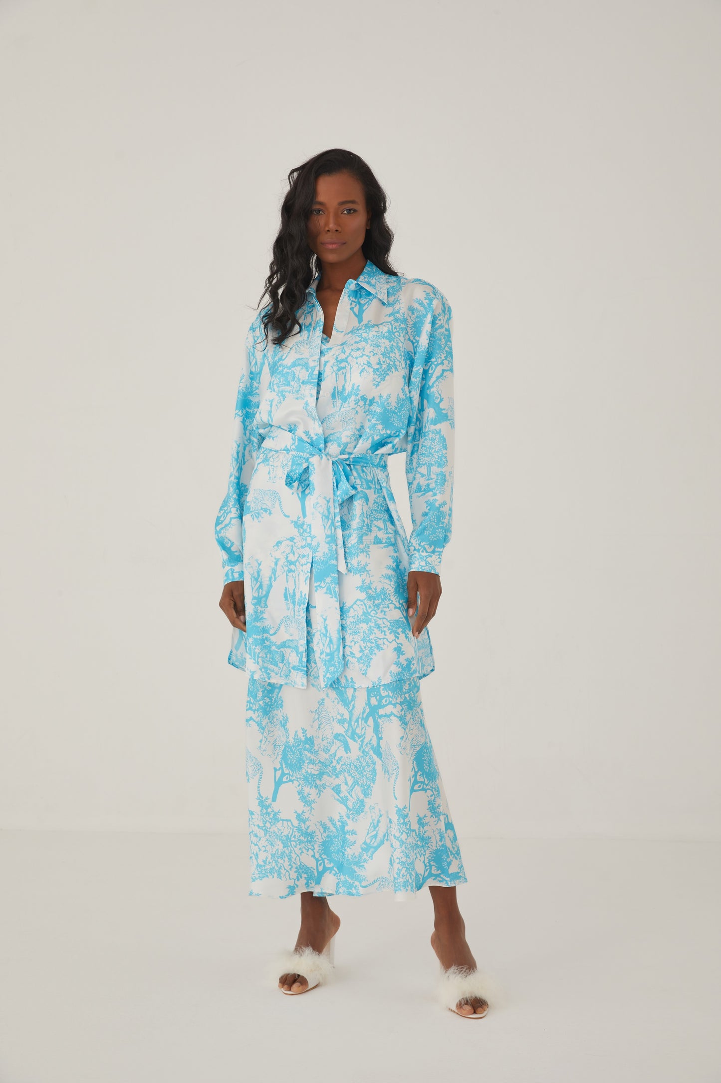 Silk Dress Shirt Sky Blue Breeze of Safari