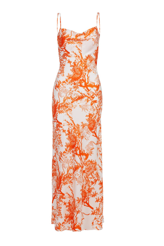 Silk Dress Orange Breeze of Safari